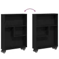 Chariot de rangement étroit  Chêne noir 48x13x68 cm Bois d'ingénierie