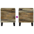 Tablettes de Chevet - 2 pcs, 40x33.5x46 cm, Bois de Mangue Massif
