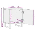 Tablettes de Chevet - 2 pcs, 40x33.5x46 cm, Bois de Mangue Massif