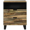 Table de chevet - 50x33x60 cm, en bois de manguier massif