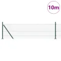 Set de Poteaux de Clôture 2 Potes Vert Métal recouvert de plastique