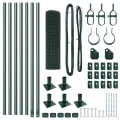 Set de Poteaux de Clôture 2 Potes Vert Métal recouvert de plastique
