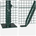 Set de Poteaux de Clôture 2 Potes Vert Métal recouvert de plastique