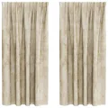 Rideaux 2 pcs avec Poches pour Tringle Crème 175x140 cm
