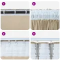 Rideaux 2 pcs avec Poches pour Tringle Crème 175x140 cm