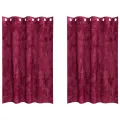 Rideaux en velours 2 pcs avec œillets Bourgogne 175x140 cm