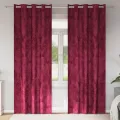 Rideaux en velours 2 pcs avec œillets Bordeaux 245x140 cm