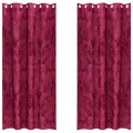 Rideaux en velours 2 pcs avec œillets Bordeaux 245x140 cm