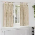 Rideaux en velours 2 pcs avec œillets crème 175x140 cm