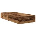 Cadre de lit de rangement en vieux bois 75x190 cm en bois d'ingénierie