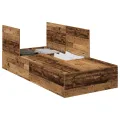Cadre de lit de rangement en vieux bois 75x190 cm en bois d'ingénierie