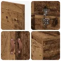 Cadre de lit de rangement en vieux bois 75x190 cm en bois d'ingénierie