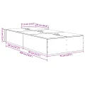 Cadre de lit de rangement en vieux bois 75x190 cm en bois d'ingénierie