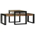 Ensemble de 2 Tables Basses en Bois Massif Récupéré