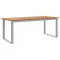 Ensemble de salle à manger de jardin 9 pièces en bois solidité d’acacia et métal
