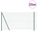 Clôture en fil soudé avec 13 poteaux flanqués verts 1,2x25 m en acier