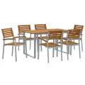 Ensemble de salle à manger de jardin 7 pièces en bois d'acacia et métal