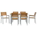 Ensemble de salle à manger de jardin 7 pièces en bois d'acacia et métal