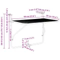 Table suspendue pliable en Moutarde - 60x40 cm, Acier