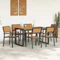Ensemble de salle à manger 7 pièces en bois massif et métal