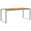 Table de repas d'extérieur  Grise 180x90x75 cm Acier et Bois massif Acacia
