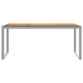 Table de repas d'extérieur  Grise 180x90x75 cm Acier et Bois massif Acacia