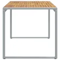 Table de repas d'extérieur  Grise 180x90x75 cm Acier et Bois massif Acacia