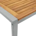 Table de repas d'extérieur  Grise 180x90x75 cm Acier et Bois massif Acacia