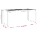 Table de repas d'extérieur  Grise 180x90x75 cm Acier et Bois massif Acacia