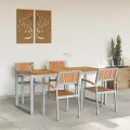 Ensemble de salle à manger de jardin 5 pièces en bois massif d'acacia et métal