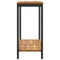 Table extérieure Naturel & Noir 35x80x75 cm en Bois et Acier