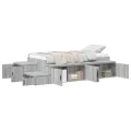 Cadre de Lit de Stockage Gris Sonoma 100x200 cm