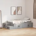 Cadre de Lit de Stockage Gris Sonoma 100x200 cm