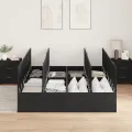 Lit de rangement en chêne noir 135x190 cm