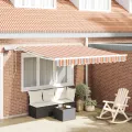 Store rétractable manuel avec rayures multicolores LED 350x250 cm