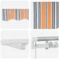 Store rétractable manuel avec rayures multicolores LED 350x250 cm