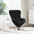 Chaise Oeuf  en Velours Noir