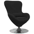 Chaise Oeuf  en Velours Noir