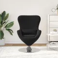 Chaise Oeuf  en Velours Noir
