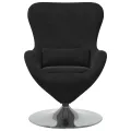 Chaise Oeuf  en Velours Noir