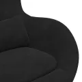 Chaise Oeuf  en Velours Noir