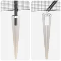 Kit de poteaux de clôture en acier Ensemble de 2 Gris Métal, Maille