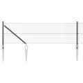 Set de poteaux de clôture Ensemble de 2 Gris Métal 10 x 0.5 m