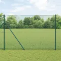 Clôture en fil soudé avec 13 poteaux Verte 1.5x50 m Acier