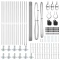 Clôture en Fil Soudé avec 13 Poteaux Flangés 1.5x25 m Acier Galvanisé