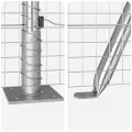Clôture en Fil Soudé avec 13 Poteaux Flangés 1.5x25 m Acier Galvanisé