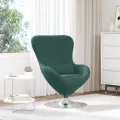Chaise Œuf en Velours Vert Foncé
