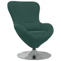 Chaise Œuf en Velours Vert Foncé
