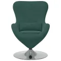 Chaise Œuf en Velours Vert Foncé