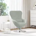 Fauteuil œuf en velours gris clair